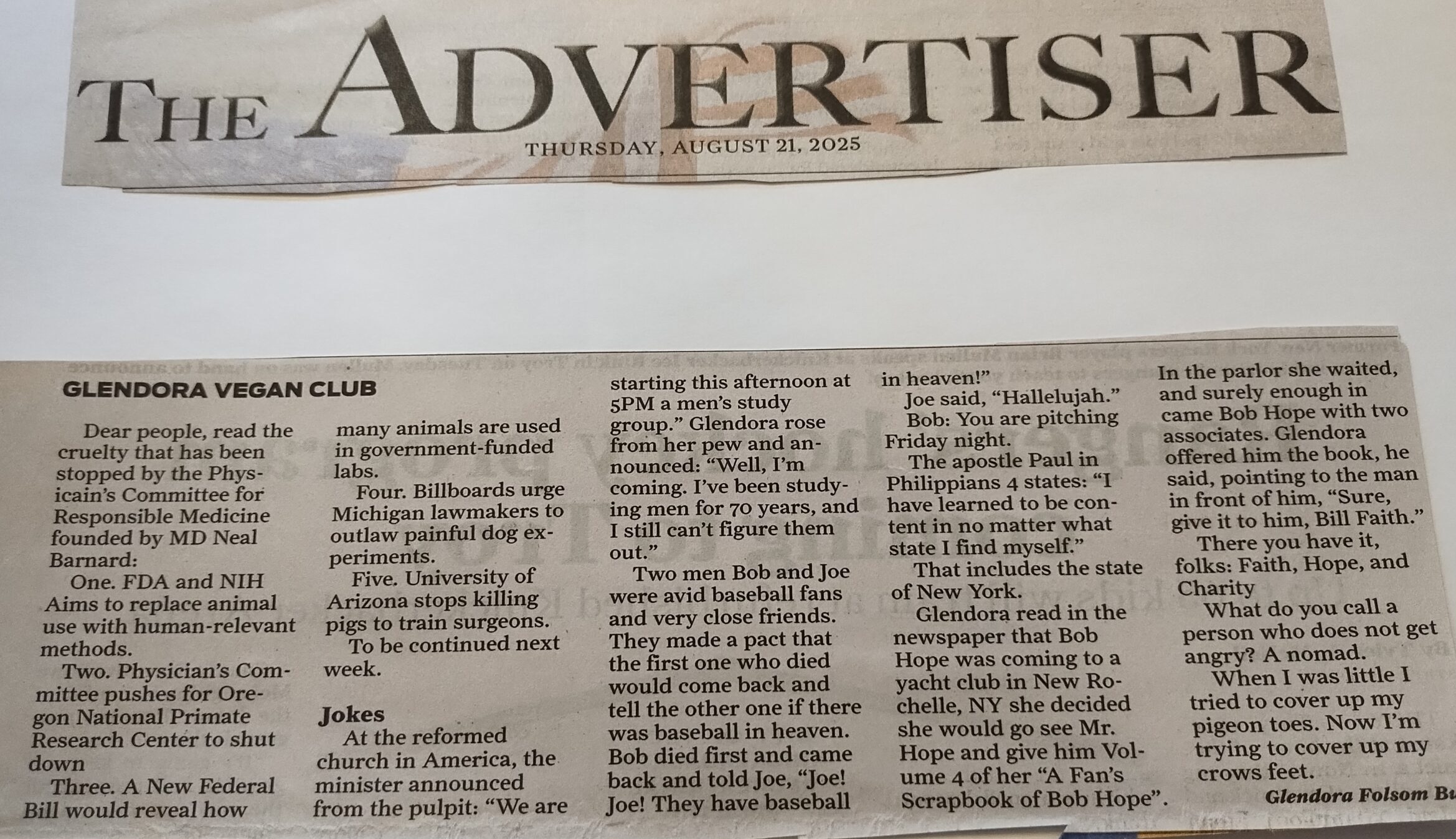 Glendora Vegan Club (8/21/25)
